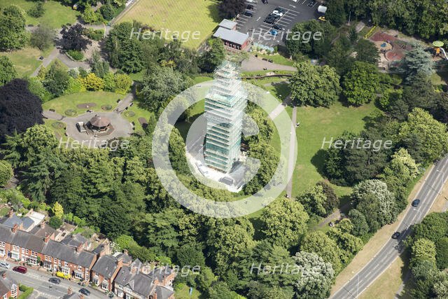 The Carillion Tower undergoing conservation work in Queen's Park, Loughborough, Leicestershire 2018. Creator: Damian Grady.