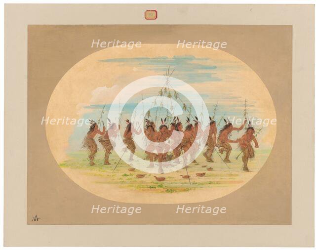 Green Corn Dance - Minatarrees, 1861. Creator: George Catlin.