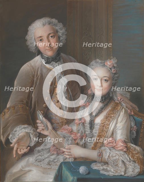 François de Jullienne (1722-1754) and His Wife (Marie Élisabeth de Séré de Rieux, 1724-1795), 1743. Creator: Charles-Antoine Coypel.