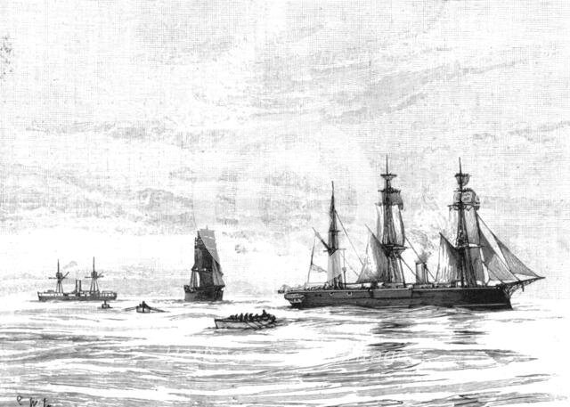 ''The Naval Manoeuvers; With the Hostile Fleet; "Man Overboard," from HMS "Iron Duke"', 1890. Creator: Unknown.