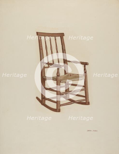 Raw Hide Bottom Rocker, c. 1940. Creator: Dorothy Johnson.