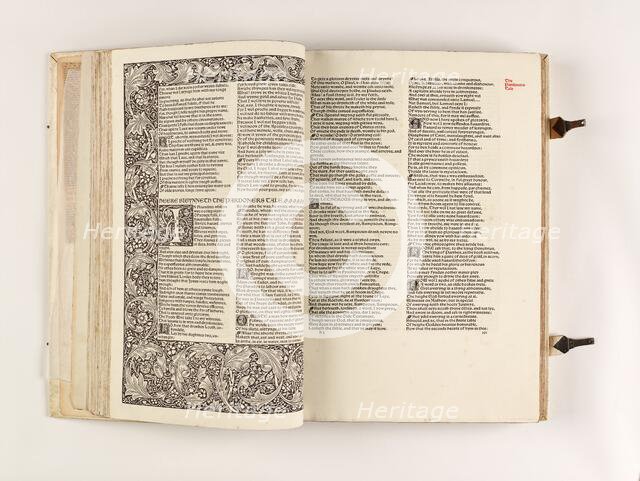 The Kelmscott Chaucer - The Works of Geoffrey Chaucer Now Newly Imprinted, 1896. Creator: Sir Edward Coley Burne-Jones.