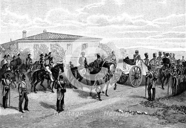 The burial of Lord Raglan near Sevastopol, Crimea, Russia, 1855.  Artist: William Simpson