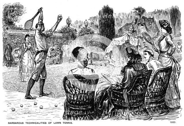 'Barbarous Technicalities of Lawn Tennis', 1882 (1891). Artist: George du Maurier