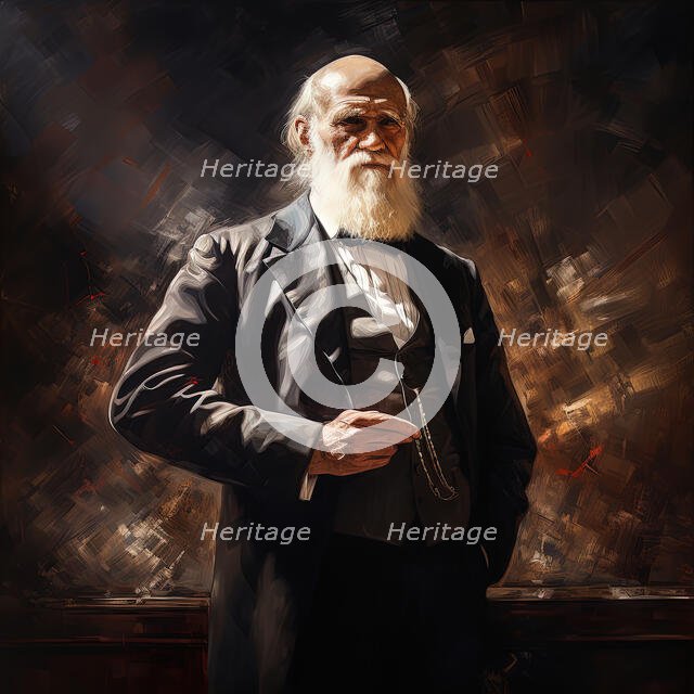 AI IMAGE - Portrait of Charles Darwin, 1870s, (2023). Creator: Heritage Images.
