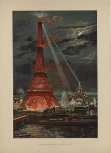 Embrasement de la Tour Eiffel, Exposition universelle de 1889, 1889. Creator: Garen, Georges-Felix (1854-?).
