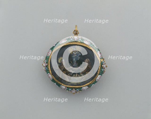 Double-Sided Pendant with the Virgin Immaculate with Ramon Llull and Duns Scotus..., c1675-c1750. Creator: Unknown.