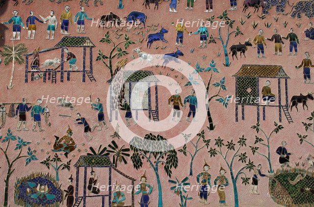 Glass Mosaics in the Wat Xieng Thong, Luang Prabang, Laos, 1950s. Artist: Anonymous master  