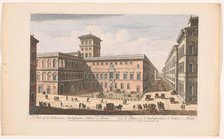 View of the Palazzo Venezia in Rome, 1750. Creator: Thomas Bowles.