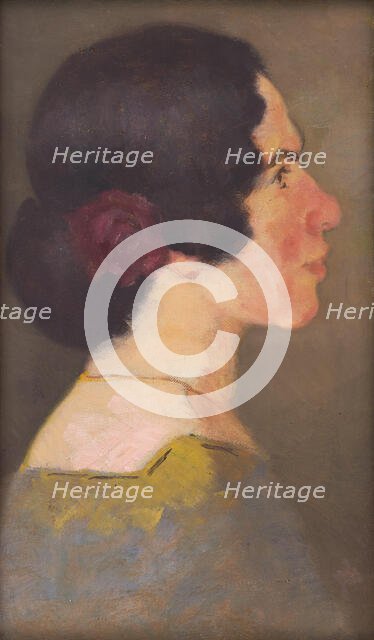 Study for the Portrait of the Artist Jonásová, 1900-1905. Creator: Milan Thomka Mitrovsky.