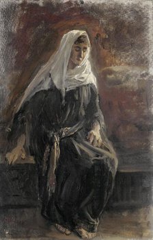Seated woman, probably Michal, 1899. Creator: Jozef Israels.