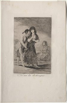 Caprichos: Even Thus He Cannot Make Her Out. Creator: Francisco de Goya (Spanish, 1746-1828).