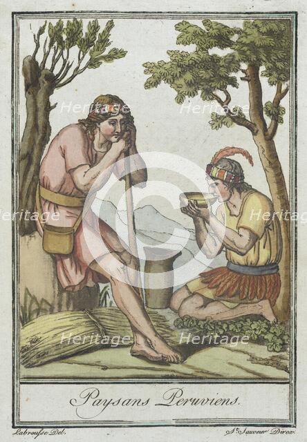 Costumes de Différents Pays, 'Paysans Peruviens', c1797. Creator: Jacques Grasset de Saint-Sauveur.