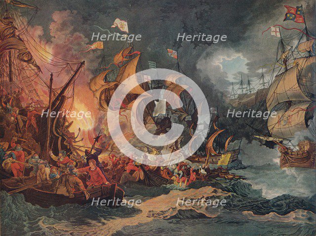 'Defeat of the Spanish Armada', c1797. Artist: Philip James de Loutherbourg.