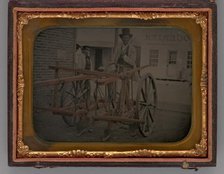 Untitled (Man with Top Hat Sitting on Carriage), 1864. Creator: Unknown.