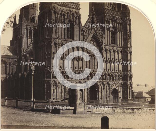 Lichfield Cathedral from the North-West, 1858. Creator: Roger Fenton.