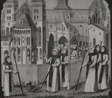 Saint Bernard, (1090-1153) takes possession of the Abbey of Clairvaux...1115 (1877).  Creator: Jules Jean Marie Joseph Huyot.