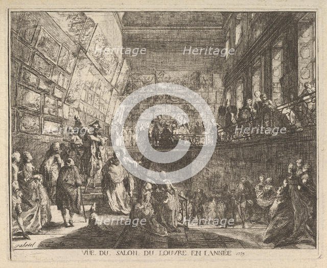 Vue du Salon du Louvre en l'année 1753, 1753. Creator: Gabriel de Saint-Aubin.