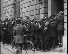 Long Queues of Irish Men Waiting to Enlist in the New Free State Army, 1922. Creator: British Pathe Ltd.