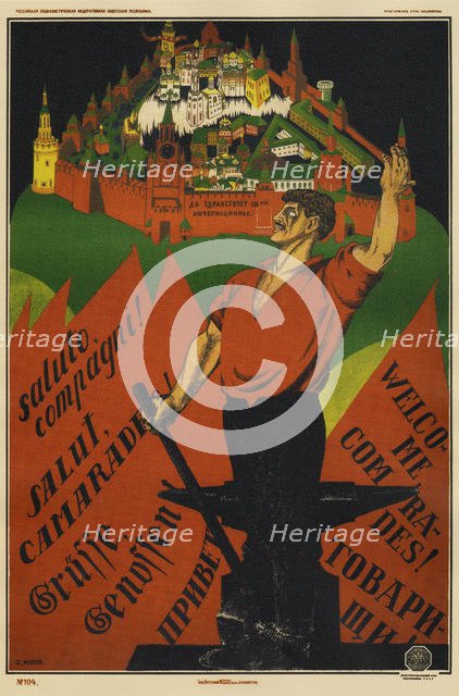 Long live the 3rd International!, 1920. Artist: Moor, Dmitri Stachievich (1883-1946)