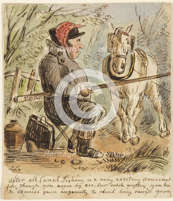 Canal Fishing, n.d. Creator: John Leech.