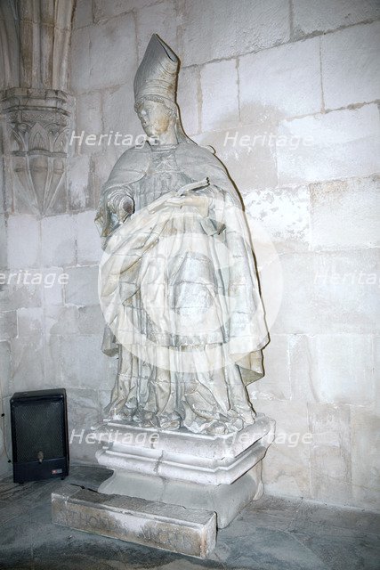 Statue of a bishop, Monastery of Alcobaca, Alcobaca, Portugal, 2009.  Artist: Samuel Magal
