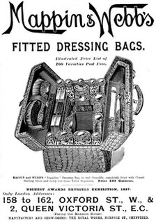 Advertisement for Mappin & Webb's Fitted Dressing Bags, 1898. Creator: Unknown.