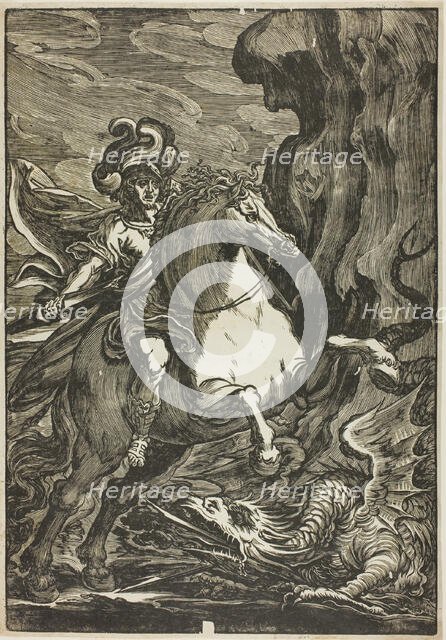 Saint George and the Dragon, 1570/1600. Creator: Giuseppe Scolari.