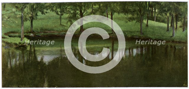 'L'Etang De Menil', 1898.Artist: Fernand Khnopff