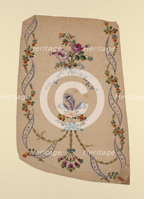 Design for a Printed, Woven, or Embroidered Skirt Panel, France, 18th/19th century. Creator: Unknown.