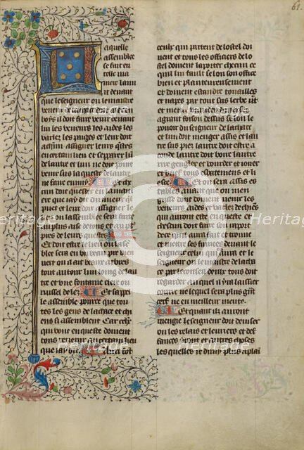 Decorated Initial L; Livre de la Chasse, about 1430-1440. Creator: Unknown.