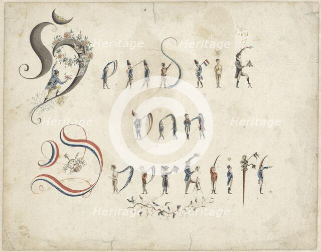 Anthropomorphic letters, 1775-1824. Creator: Hendrik van Overklift.