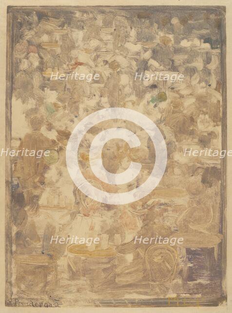 Outdoor Cafe Scene, 1900/1905. Creator: Maurice Brazil Prendergast.