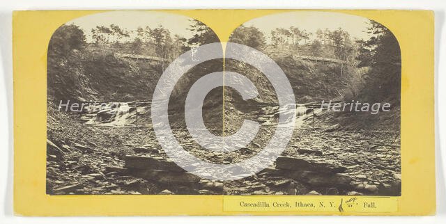 Cascadilla Creek, Ithaca, N.Y. 1st Fall, 1860/65. Creator: J. C. Burritt.
