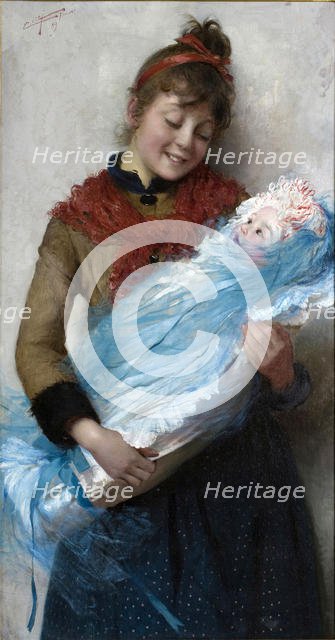 Primo amore (First love), 1889. Creator: Cei, Cipriano (1864-1922).