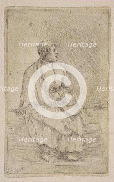 Seated Ecclesiastic, ca. 1662. Creator: Stefano della Bella.