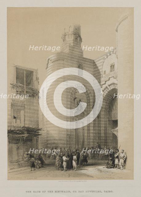 Egypt and Nubia, Volume III: Gate of the Metwaleys, Cairo, 1848. Creator: Louis Haghe (British, 1806-1885); F.G.Moon, 20 Threadneedle Street, London.