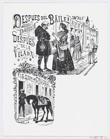 A man and woman speaking on the street, ca. 1880-1910., ca. 1880-1910. Creator: José Guadalupe Posada.