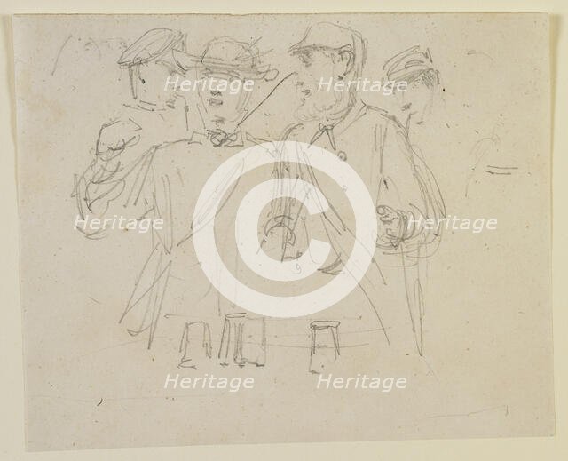 Group of four men, 1858. Creator: James Abbott McNeill Whistler.