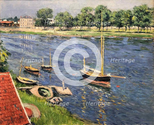 La Seine à Argenteuil, bateaux au mouillage, 1883. Creator: Caillebotte, Gustave (1848-1894).
