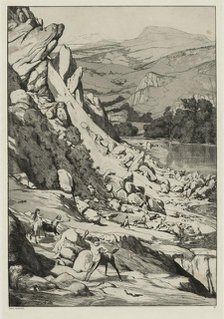 Landslide (Opus IV, 6), 1881. Creator: Max Klinger (German, 1857-1920).