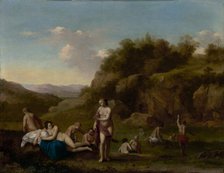 Landscape with Bathing Nudes, about 1640-1650. Creator: Cornelis van Poelenburgh.