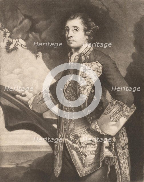 Sr. George Bridges Rodney, Rear Admiral of the Blue., 1780. Creator: James Watson.