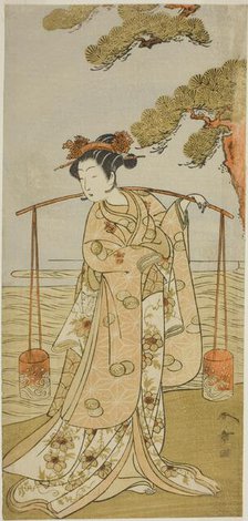 The Actor Segawa Kitsuji III as Murasame in the Play Gohiiki Kanjincho, Performed..., c. 1773. Creator: Shunsho.