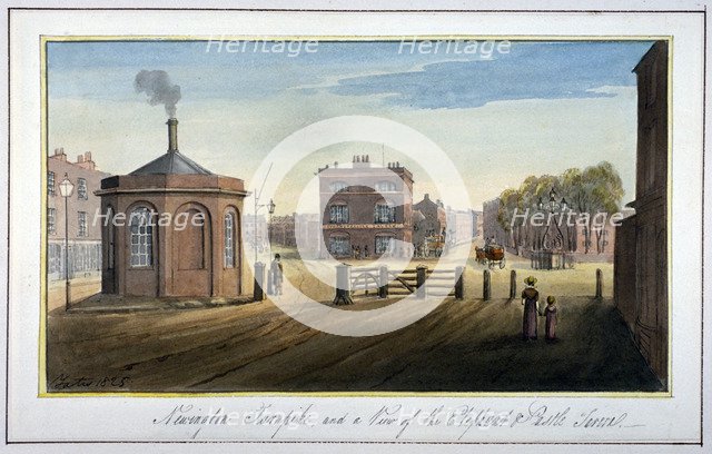 Newington Turnpike on Newington Causeway, Southwark, London, 1825. Artist: G Yates