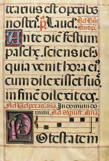 Leaf from a Gradual with the Initials 'A' and 'P', 16th century. Creator: Unknown.