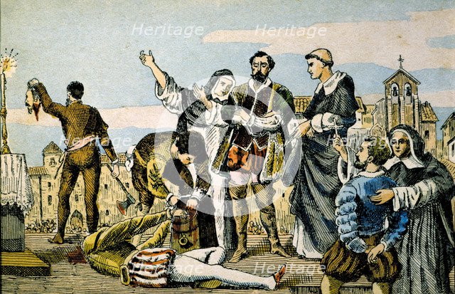 Execution in Villalar in 1521 of the three commoner leaders: Juan de Padilla, Juan Bravo and Fran…