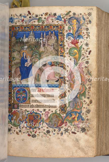 Hours of Charles the Noble, King of Navarre (1361-1425): fol. 88r, Flight into Egypt (Vespers), c. 1 Creator: Master of the Brussels Initials and Associates (French).