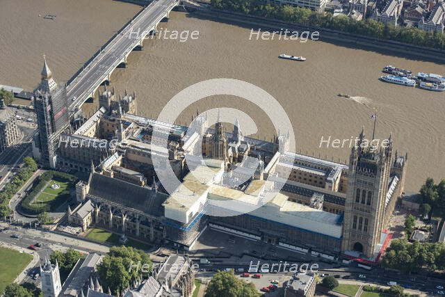 Renovation works at the Houses of Parliament, Westminster, London, 2021. Creator: Damian Grady.