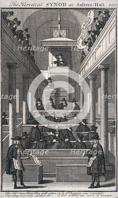 'The Heretical Synod at Salters' Hall Chapel', London, 1720. Artist: Anon